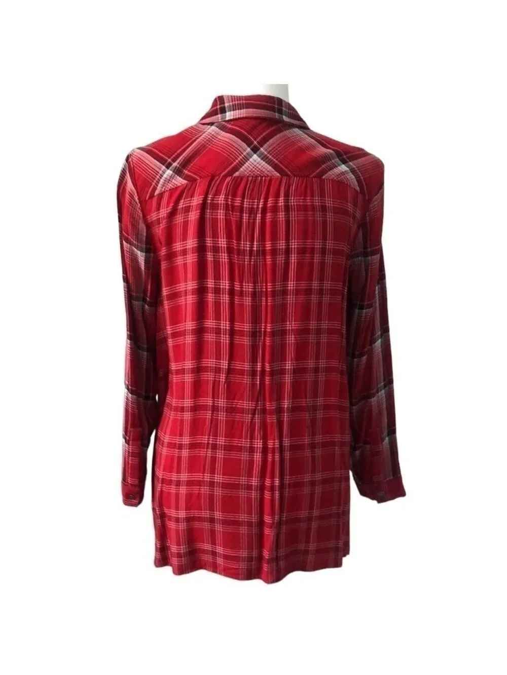J. Jill Mixed Plaid Double Cloth Tunic Top Small Petite
